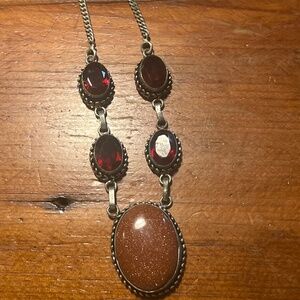 Sun Sitara/Garnet Necklace